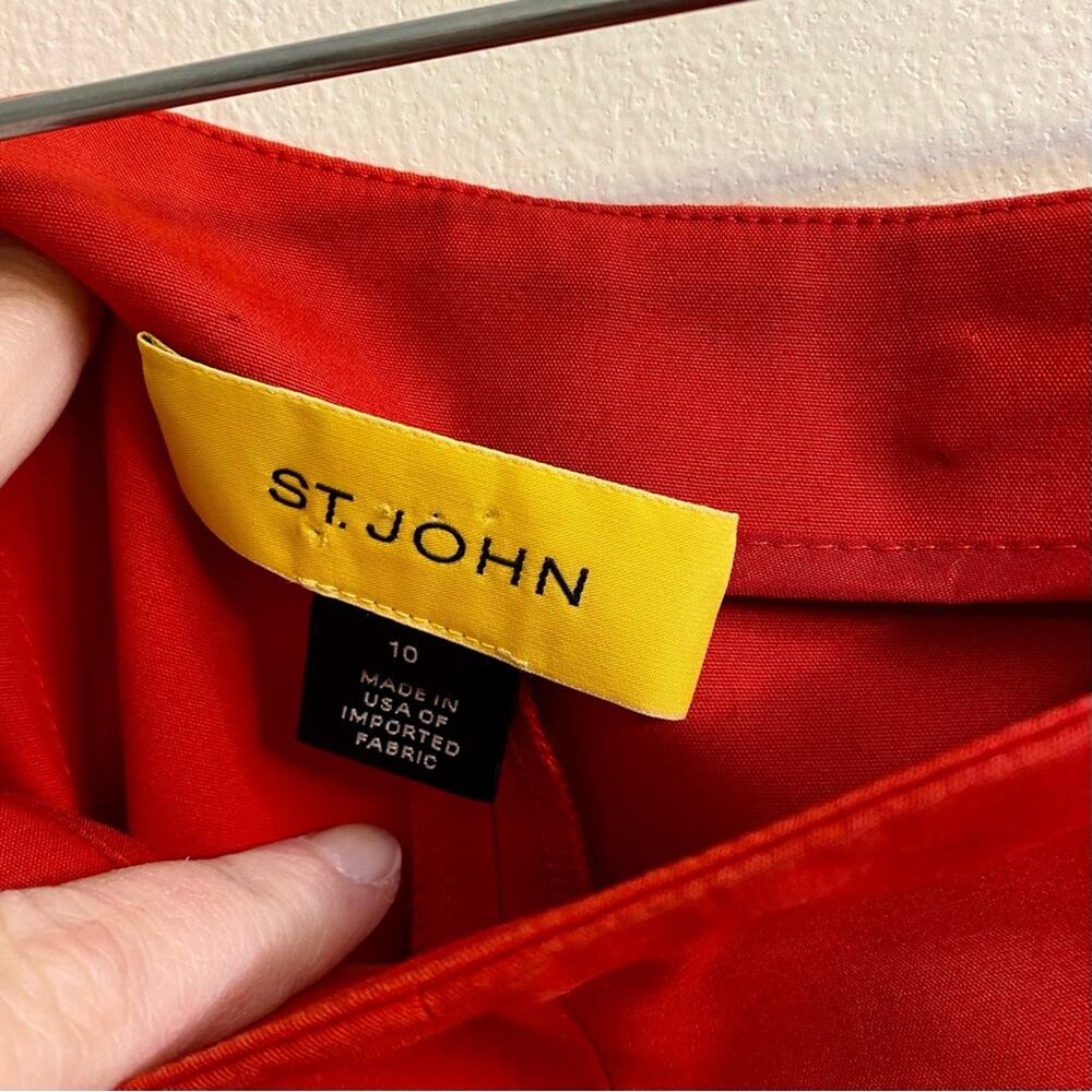 St. John Yellow Label Red Capri Pants High Waisted Women’s 10‎ Made in the USA - Picture 2 of 16